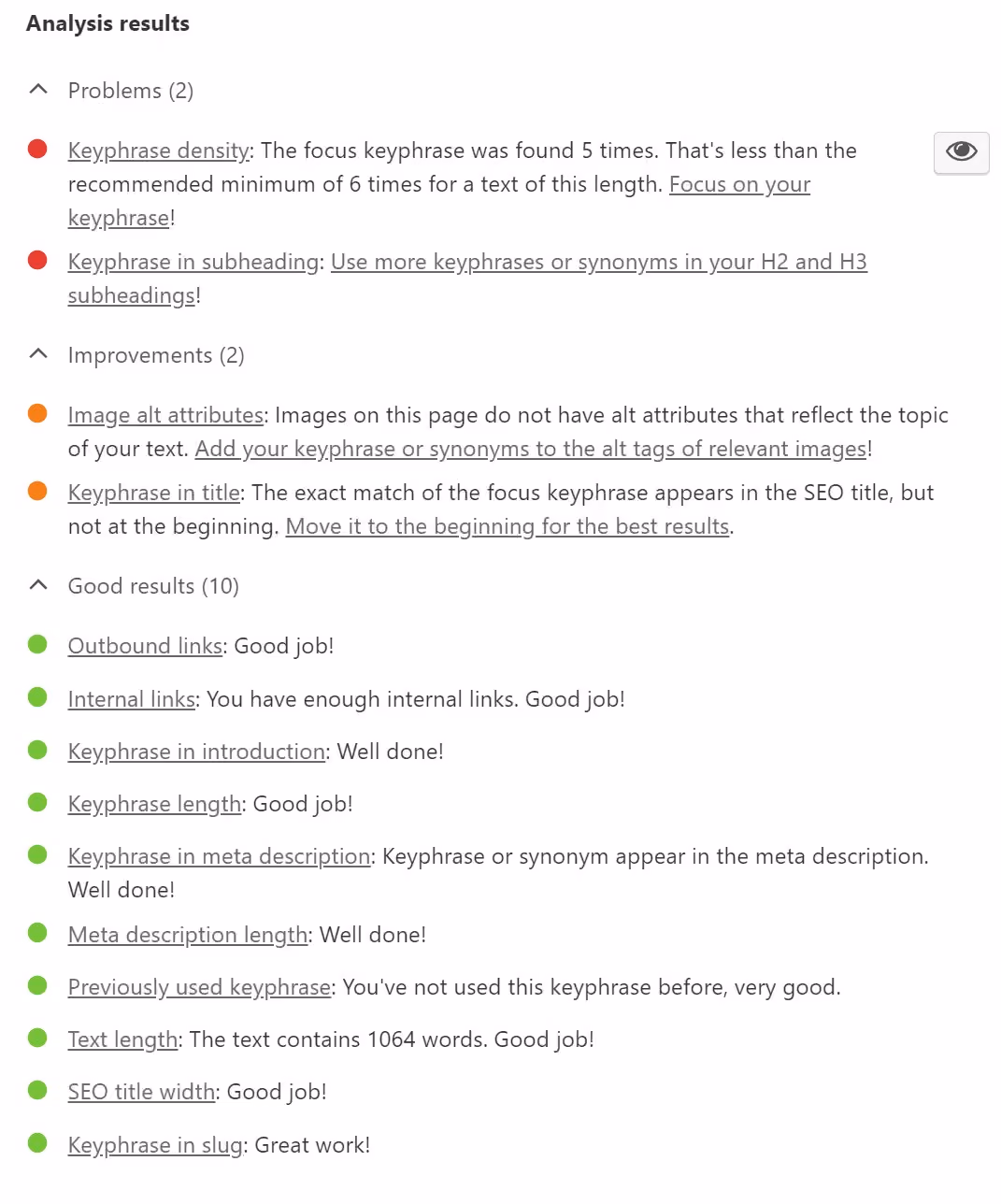 Yoast Traffic Lights