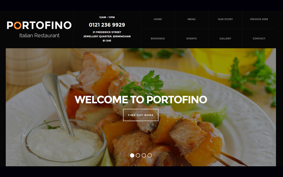 Restaurant website design